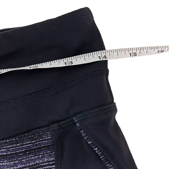 Athleta Black & Purple Capri Leggings Size M - Picture 6 of 6